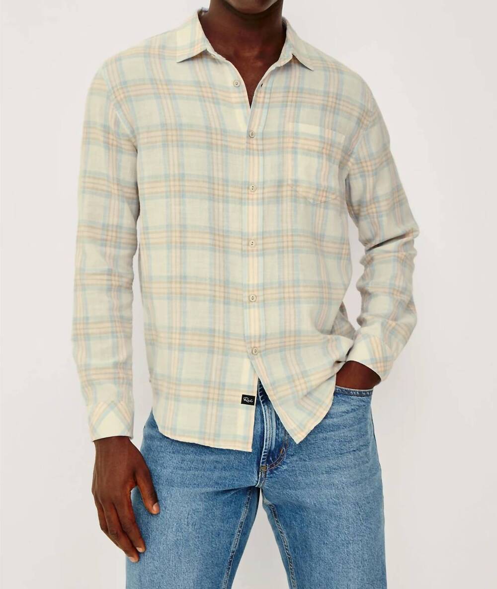 NEW RAILS wyatt long sleeve shirt in conch shore